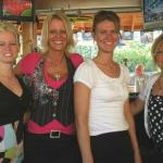 HERE WE HAVE WHAT WE CALL "GALAXY'S ANGELS". THEY ARE (L-R) AMANDA, DARLA, SHELLY, AND MICHELLE. THESE LOVLIES TEND TO THE PATIO BAR AT THE GALAXY DURING THE SUMMER MONTHS. ONE OF OUR FAVE STOPS. 