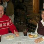 Our drummer "Big Daddy" Dan Minier, and his wife, Barb, gettig a bite to eat before Big D had to go to work. 