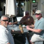 It was a beautiful day, and we coudln't get to the bar at Mama's so we sat outside, and drank out of brown paper bags like winos! 