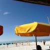 Here's another shot of the
beach from our table. I tried
to get most of the clear blue
sky in it. We had great weather this year. 