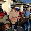 Here are JIMBO (L) and
S. B. living it up under
the Florida sun on the
tiki Bar deck! 