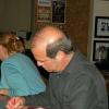 It was voting nite (April 25). However, our Entertainment Director, R. B., neglected to have the ballot ready. He is a busy man at Goodyear. Here he is preparing a ballot for voting.  