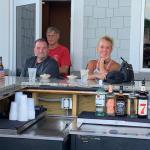 Here is Tricia, one of our fave
bartenders from Town Tavern,
and her husband at the deck
bar that was just finished the week we were there.