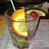 This is another drink that 
MANDY made for me in a Special way. It is merely
Vodka on The Rocks, but
she loads it with fruit! 