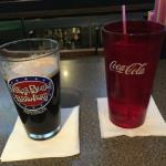 We were at Legends Sports
Pub & Grille on Wednesday,
May 20th, and for some reason I was very thirsty all
day long. So when I ordered 
a draft Guinness to drink I also
ordered a glass of water. These were how my drinks looked on the bar.