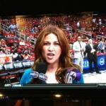 The Cavs playoff game against the Atlanta Hawks
came on TV at 8:30.
This is Rachel Nichols, TNT
Sideline reoprter for the game.
I think that she looks like our
good friend Donna Miner who
has a daughter Rachel.