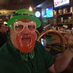 Here is Spike again wearing a
scary St. Patty's Day mask. Krisko gave us one of these last year that she wore. 