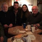 My niece Kristen, and her husband Anders were in town
and stopped by from L. A.
Pictured is S. B., Joebo, Anders, Kristen, Fergie, and 
Spike. 
Anders is the lead guitar player in the band CAM!