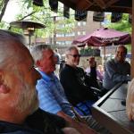 From L-R we have SPIKE, 
The FORESTER, S. B., and
R. B. We usually always sit
at the bar. Especially for the
Patio Party at The Galaxy.