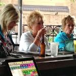 Here is another picture of GAYLE with the friends that
she brought along to visit with
The Geezers.
From L-R are GAYLE, BONITA, and VICKY. 
If the names aren't correct please advise on our GUEST BOOK on the HOME page. 