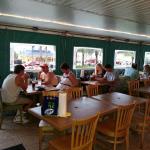 A picture DRUMSTIR took of the lower level at Crabby's.
There was a commotion going
on across the road at the beach. Emergency vehicles
were responding to whatever
it was while the Geezers were upstairs with DARLA.