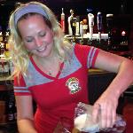 Here is BRITTANY getting a
big kick out of pouring R. B.'s
beer into another glass.
But was it Frosted?  