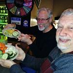 This is very prophetic. S. B. 
(Skinny Boy) has rubbed off 
on SPIKE (Swish).  As most 
of you know S. B. was on the
Killer Diet where he lost 70 pounds. 
His meals consisted of what SPIKE ordered to eat. However, S. B.  also ordered a Veggie Wrap with 
Chickem besides this salad.