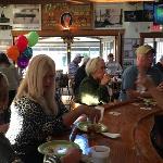 Some of the customers at the bar enjoying the festivities.
Among them are Diane, Vicki, and her husband.