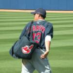 A SHOT OF ASDRUBAL CABRERA. HE WAS PACKED UP, AND DONE FOR THE DAY.