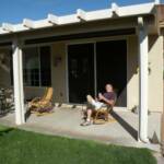 JIM BOB RELAXING ON THE PATIO AT MY SISTER'S HOME. 